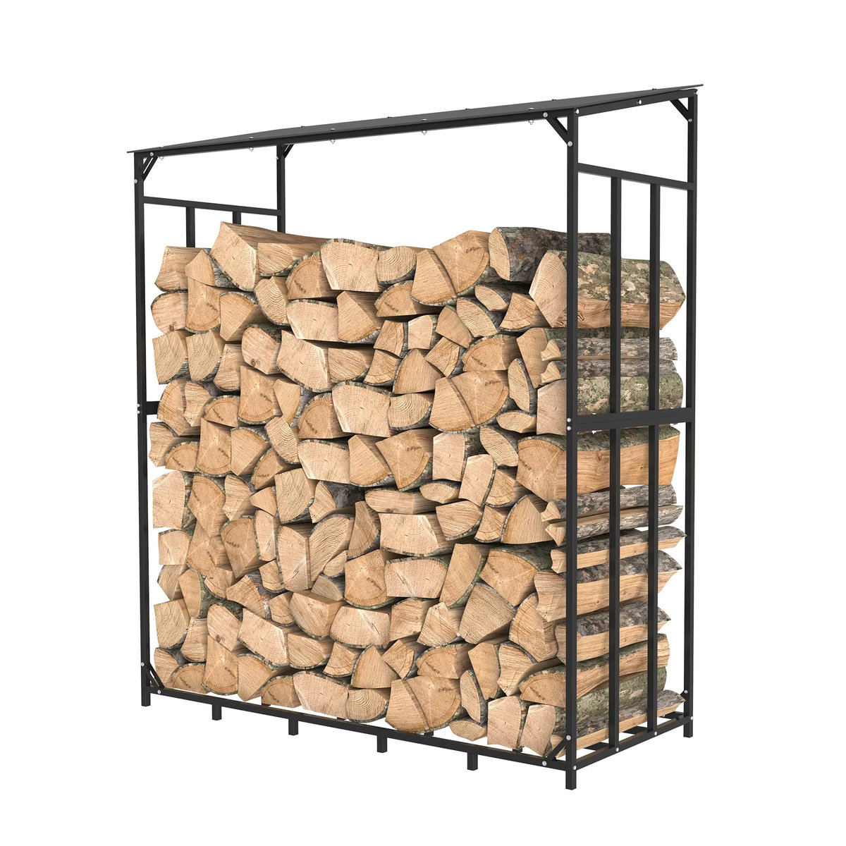 Metall Kaminholzregal in Anthrazit als wetterfester Kaminholzunterstand für den Garten mit einem Volumen von 1,66 m³ - Bild 7