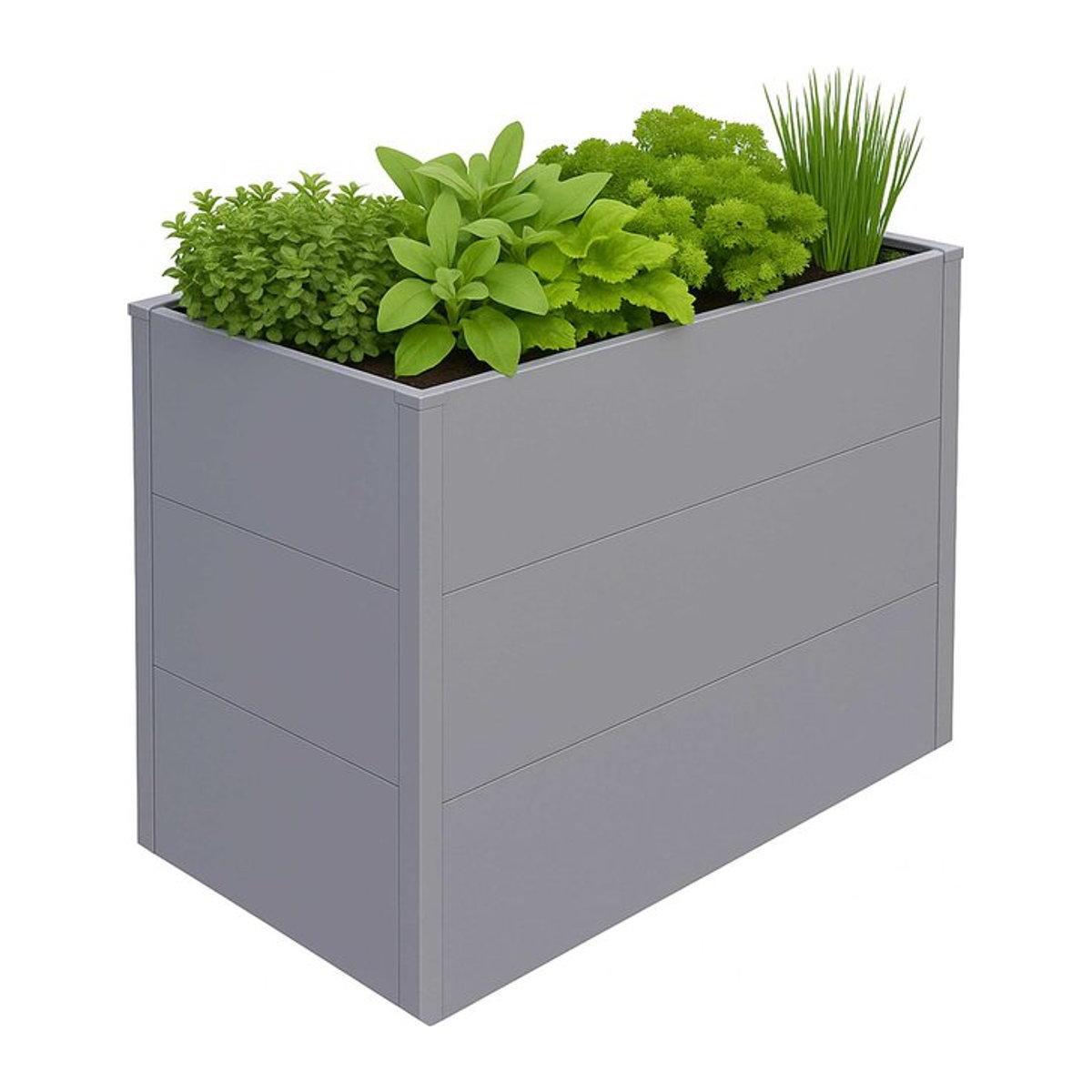 Metallhochbeet MCW-P64 für Gemüse und Pflanzen aus Stahl in Grau, B/T/H: 100 x 77 x 50 cm - Bild 1