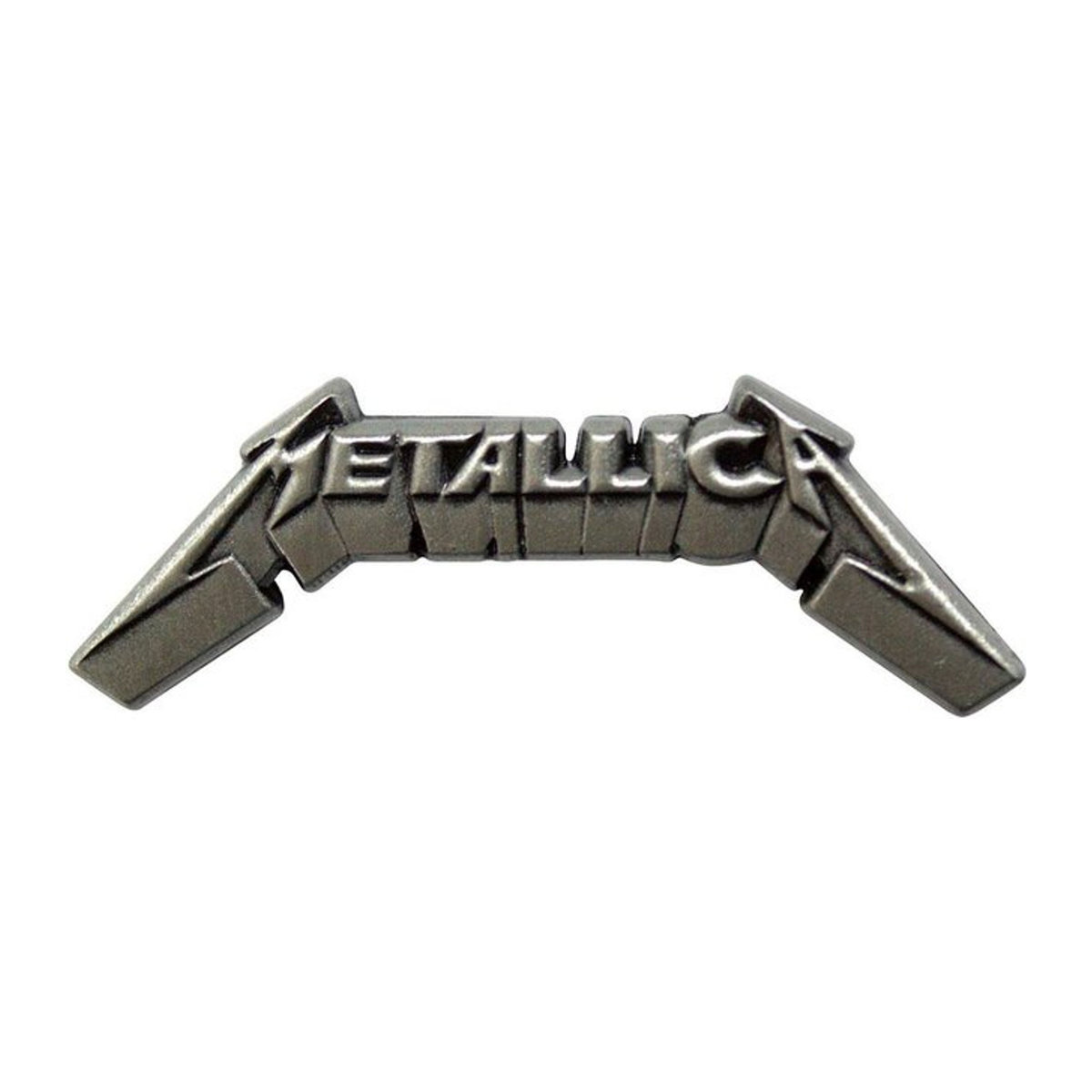 Metallica 3D Logo Anstecker in Silber - Bild 1