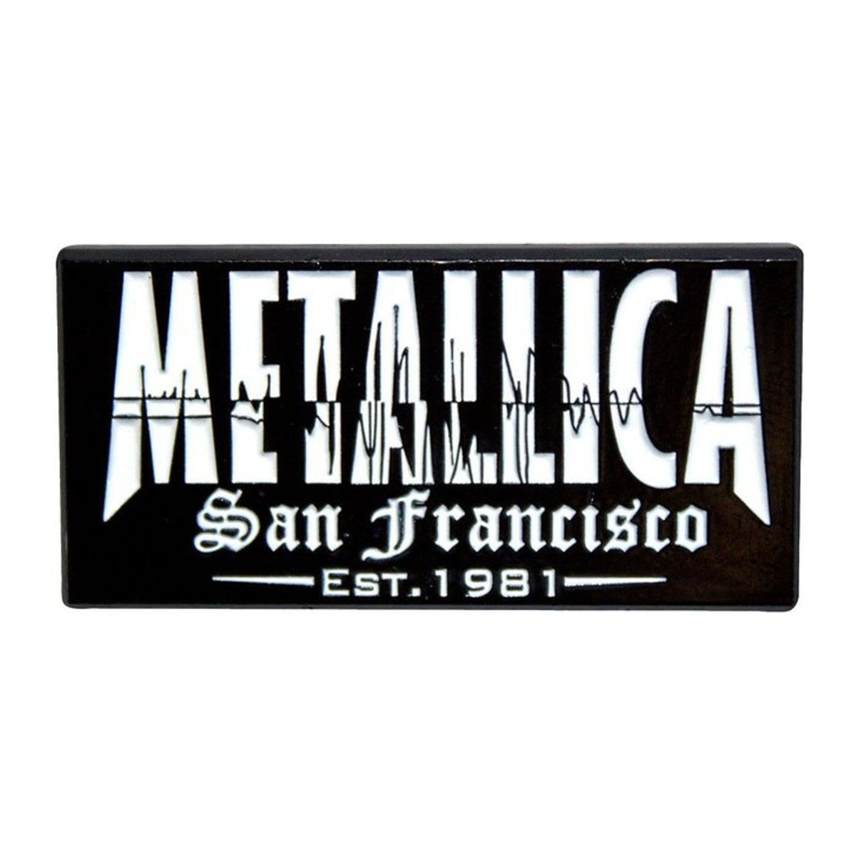 Metallica San Francisco Erdbeben Abzeichen in Weiß/Schwarz aus Metall - Bild 1