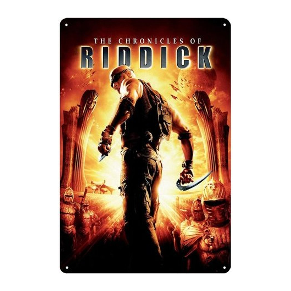 Metallposter Die Chroniken von Riddick Film Blechschild Aluminium B: 30 cm, H: 20 cm, mehrfarbig - Bild 1