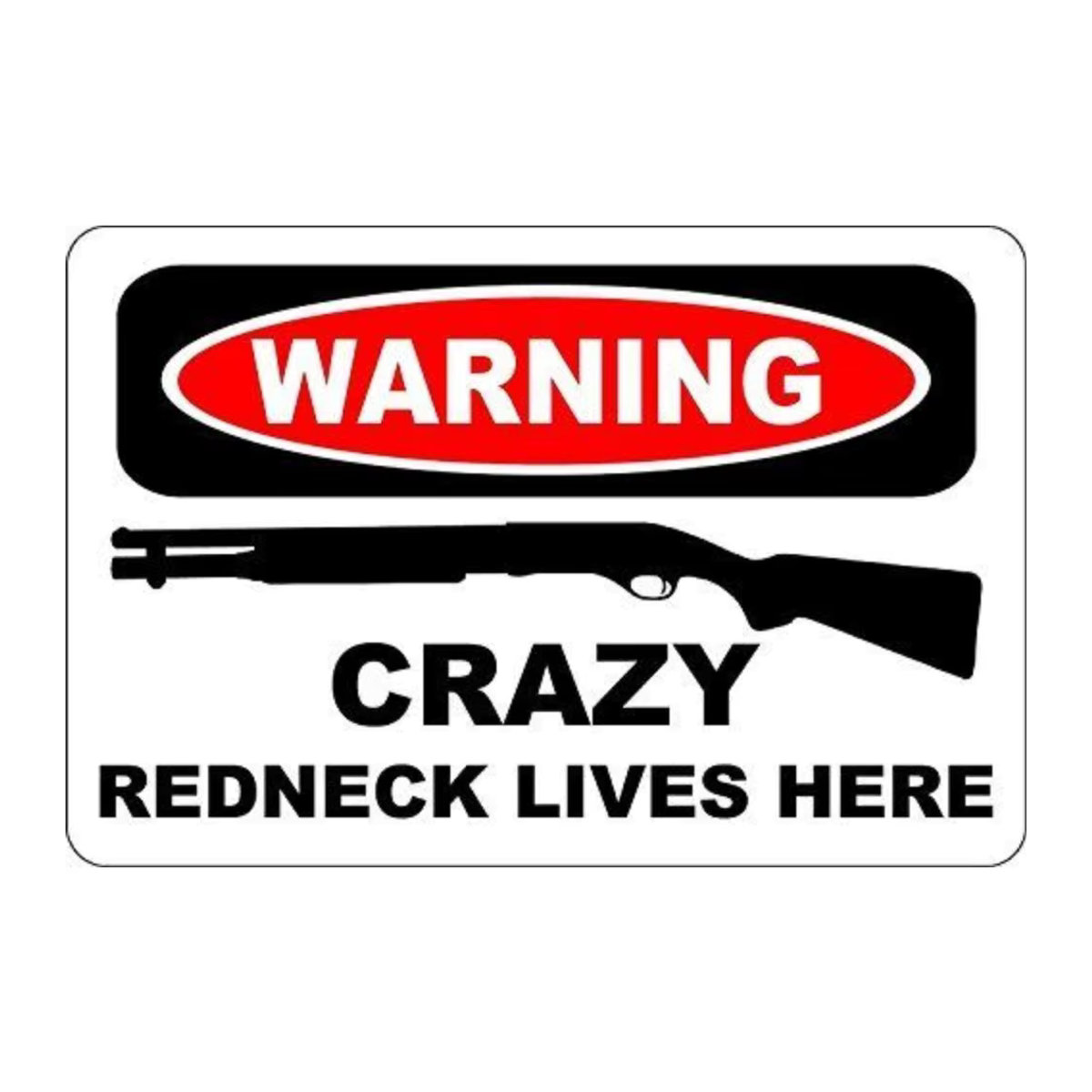 Metallschild CIFBUY Crazy Redneck Lives Here in Rot und Weiß, B: 30 cm, H: 20 cm - Bild 2