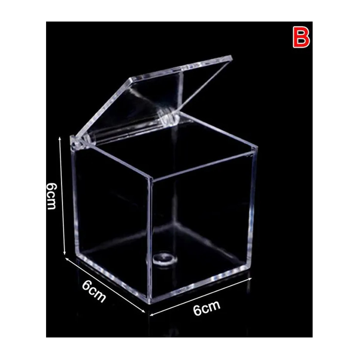 Mew Mow Transparente Acryl-Süßigkeitenbox aus Kunststoff, Quadratische Würfelbox für Hochzeit und Geburtstag, Farbe: Transparent - Bild 1