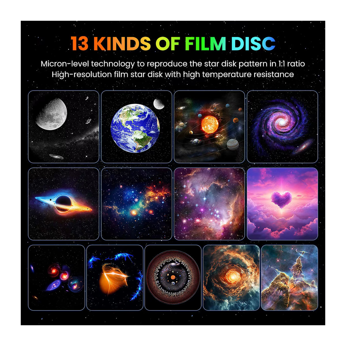 Mexllex 13-in-1 PRO Galaxy Projektor Weiß Modernes Planetarium Sternenhimmel Nachtlicht mit 360 Grad Rotation und Timer - Bild 2