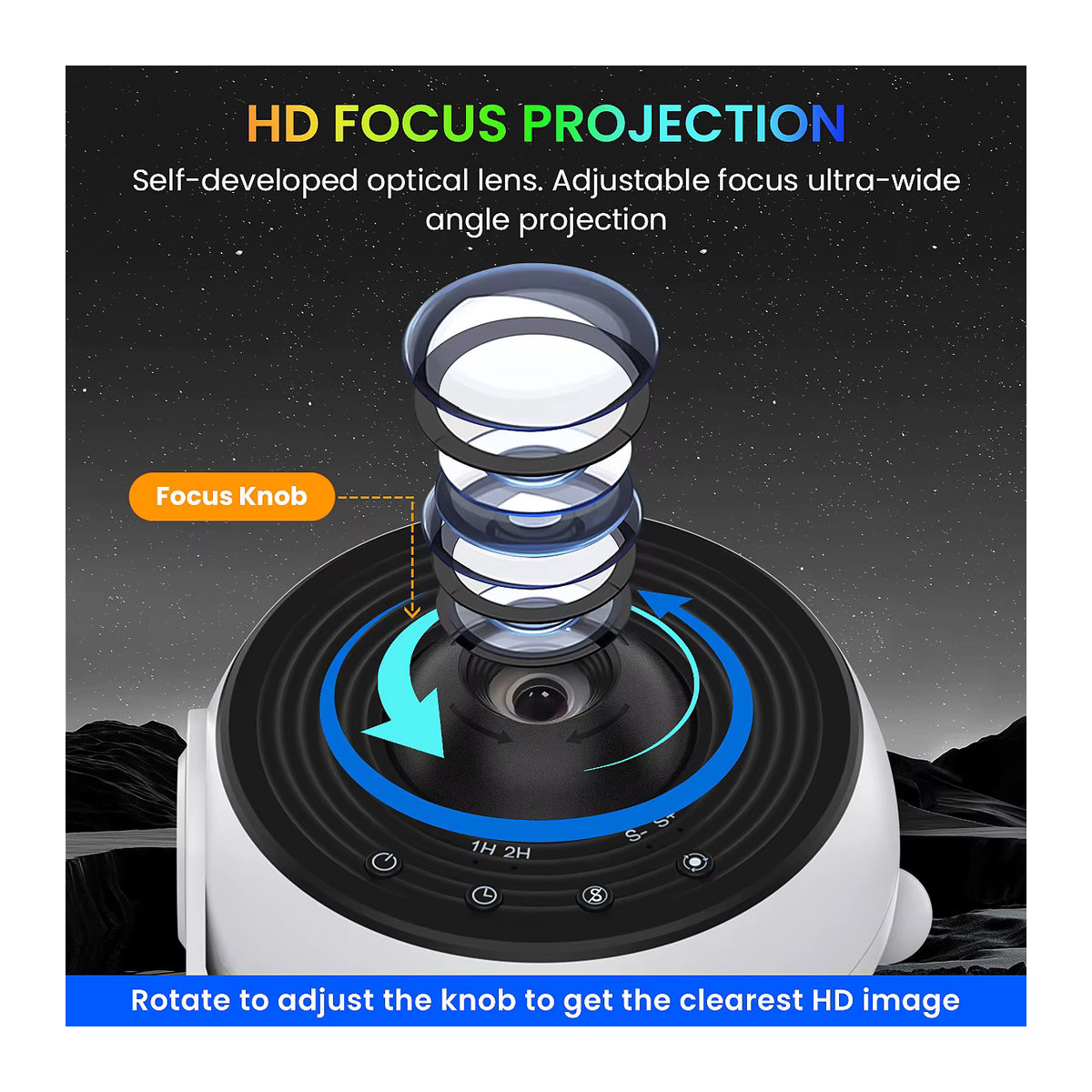 Mexllex 13-in-1 PRO Galaxy Projektor Weiß Modernes Planetarium Sternenhimmel Nachtlicht mit 360 Grad Rotation und Timer - Bild 4