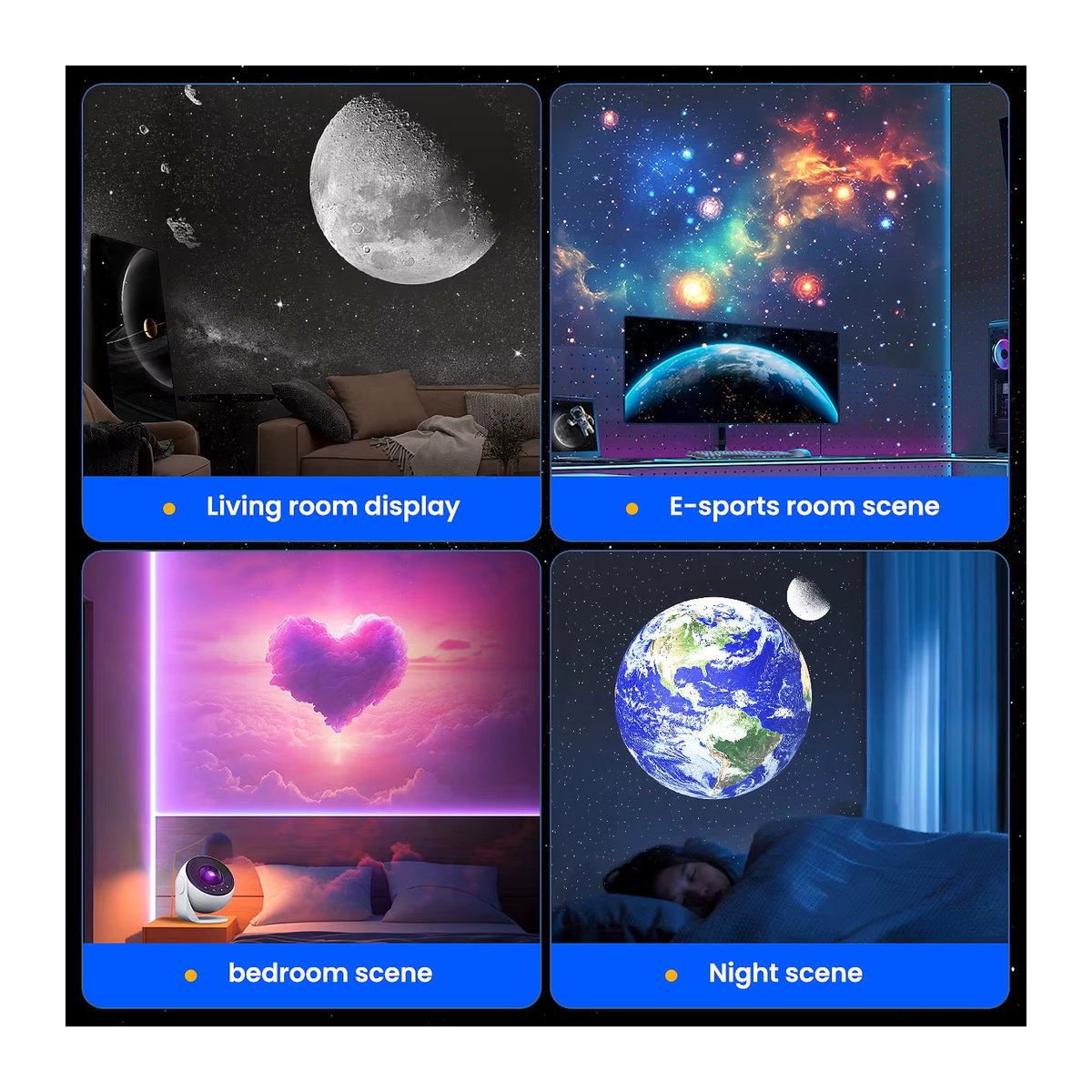 Mexllex 13-in-1 PRO Galaxy Projektor Weiß Modernes Planetarium Sternenhimmel Nachtlicht mit 360 Grad Rotation und Timer - Bild 6