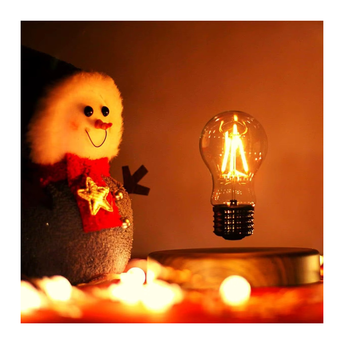 Mexllex Kabellose Magnetische LED Schreibtischlampe in Nussbaum mit 360 Grad automatischer Drehung - Bild 5