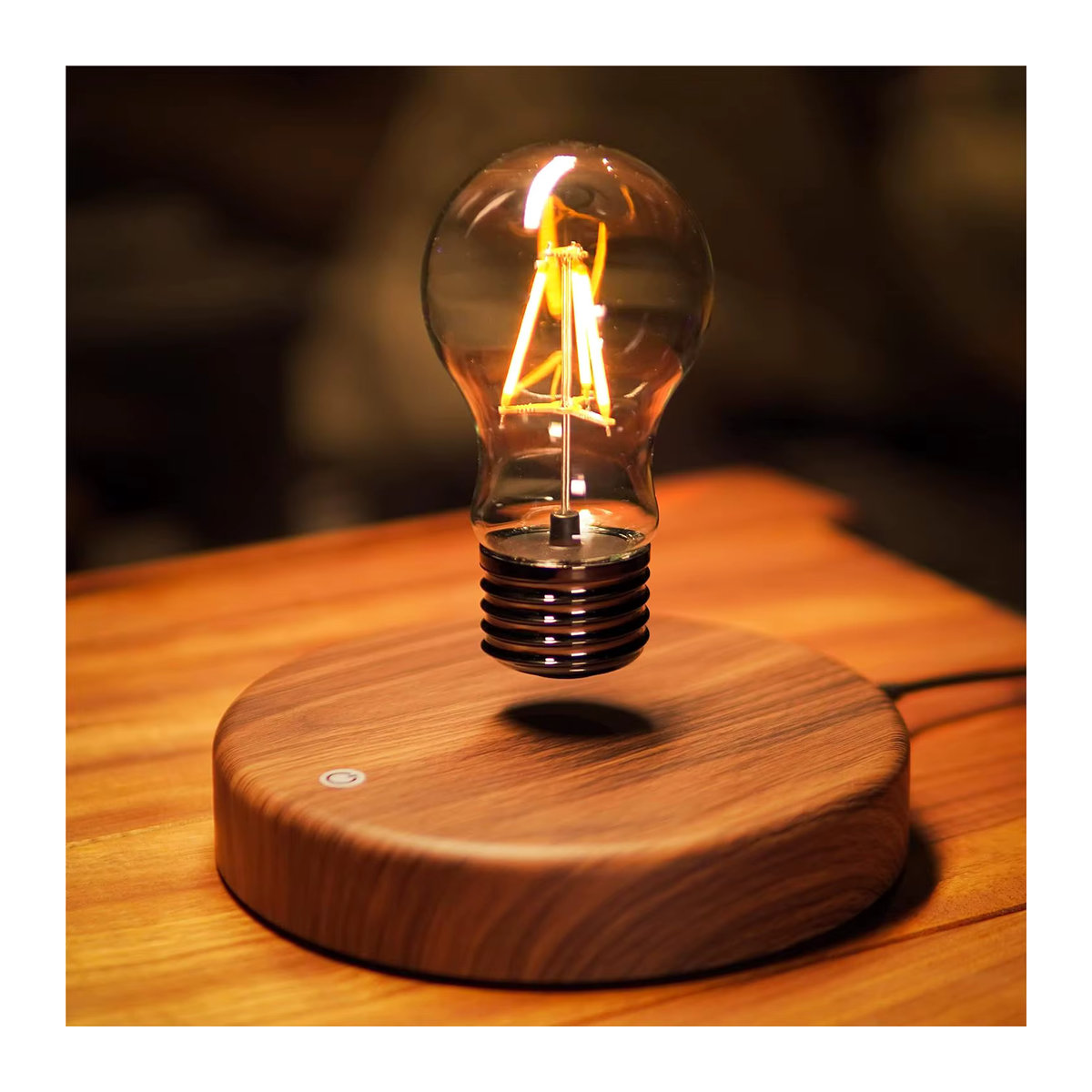 Mexllex Kabellose Magnetische LED Schreibtischlampe in Nussbaum mit 360 Grad automatischer Drehung - Bild 7