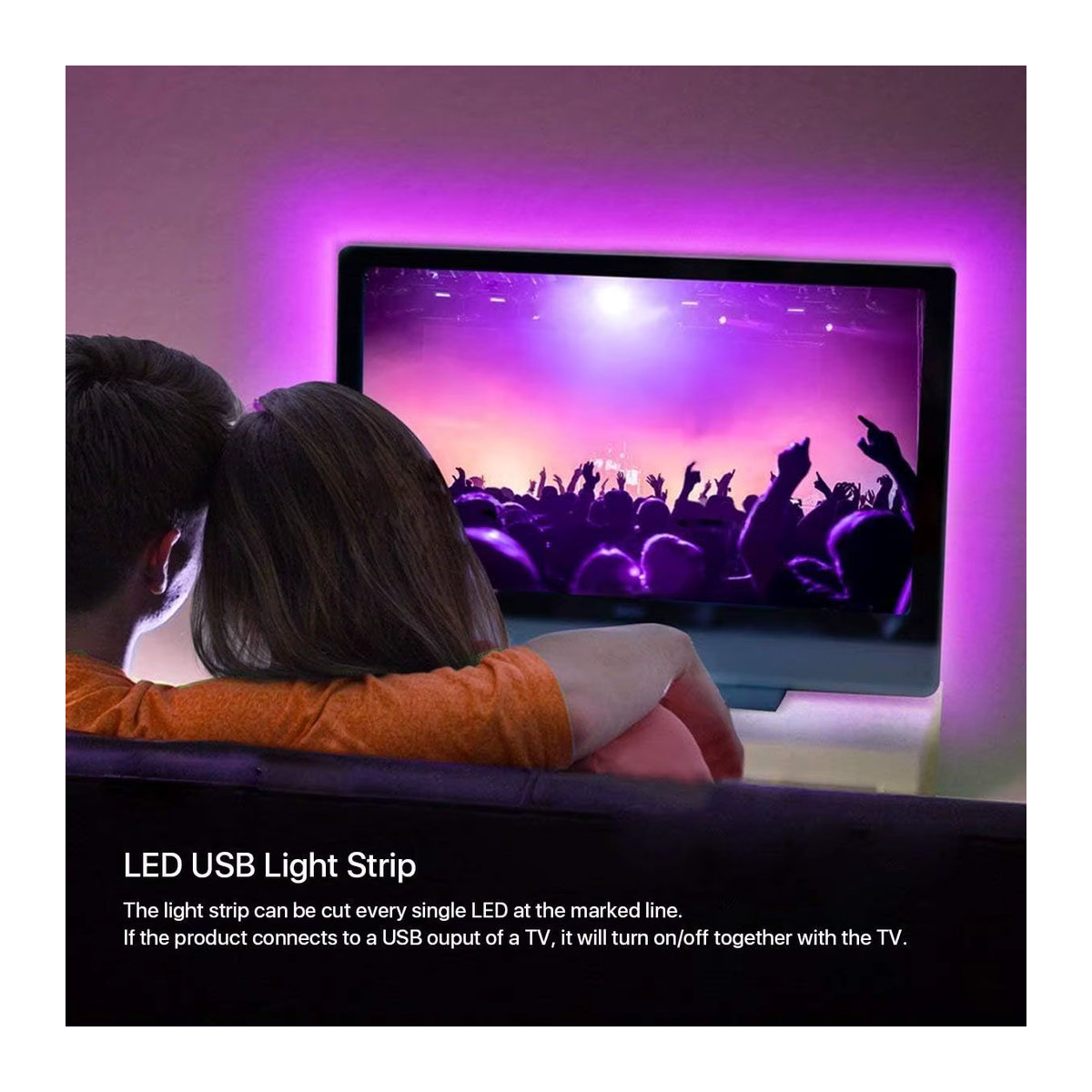 Mexllex RGB LED-Lichtleisten mit USB-Betrieb und 3-Tasten-Controller für TV-Hintergrundbeleuchtung und Zimmerdeko - Bild 5