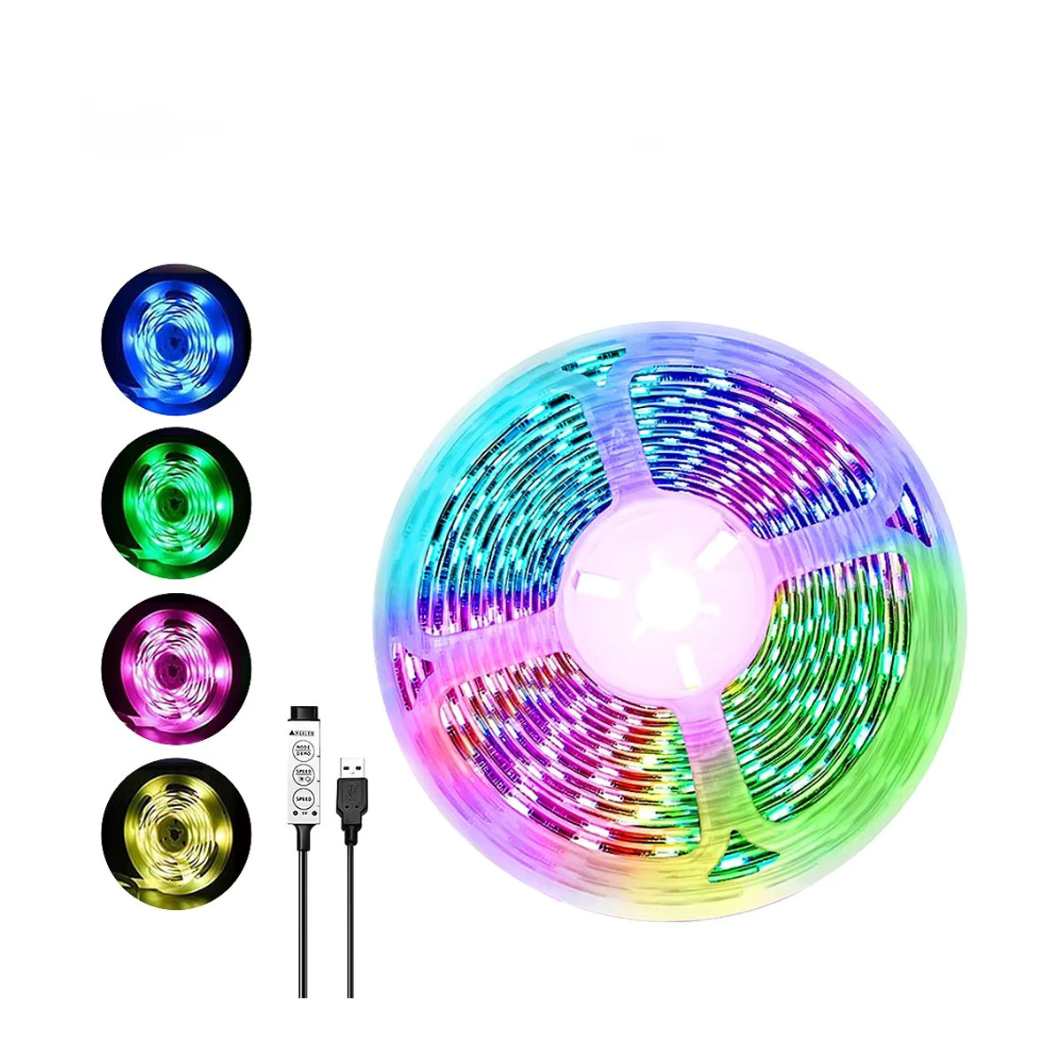 Mexllex RGB LED-Lichtleisten mit USB-Betrieb und 3-Tasten-Controller für TV-Hintergrundbeleuchtung und Zimmerdeko - Bild 7