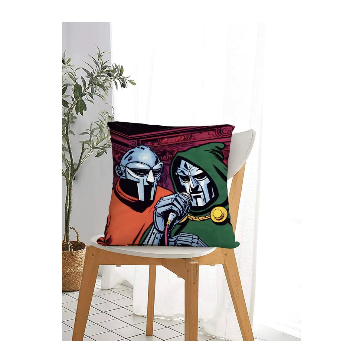 MF D-Doom Madlib Kissenbezug aus weichem Plüschstoff in Weiß und Mehrfarbig - Bild 5