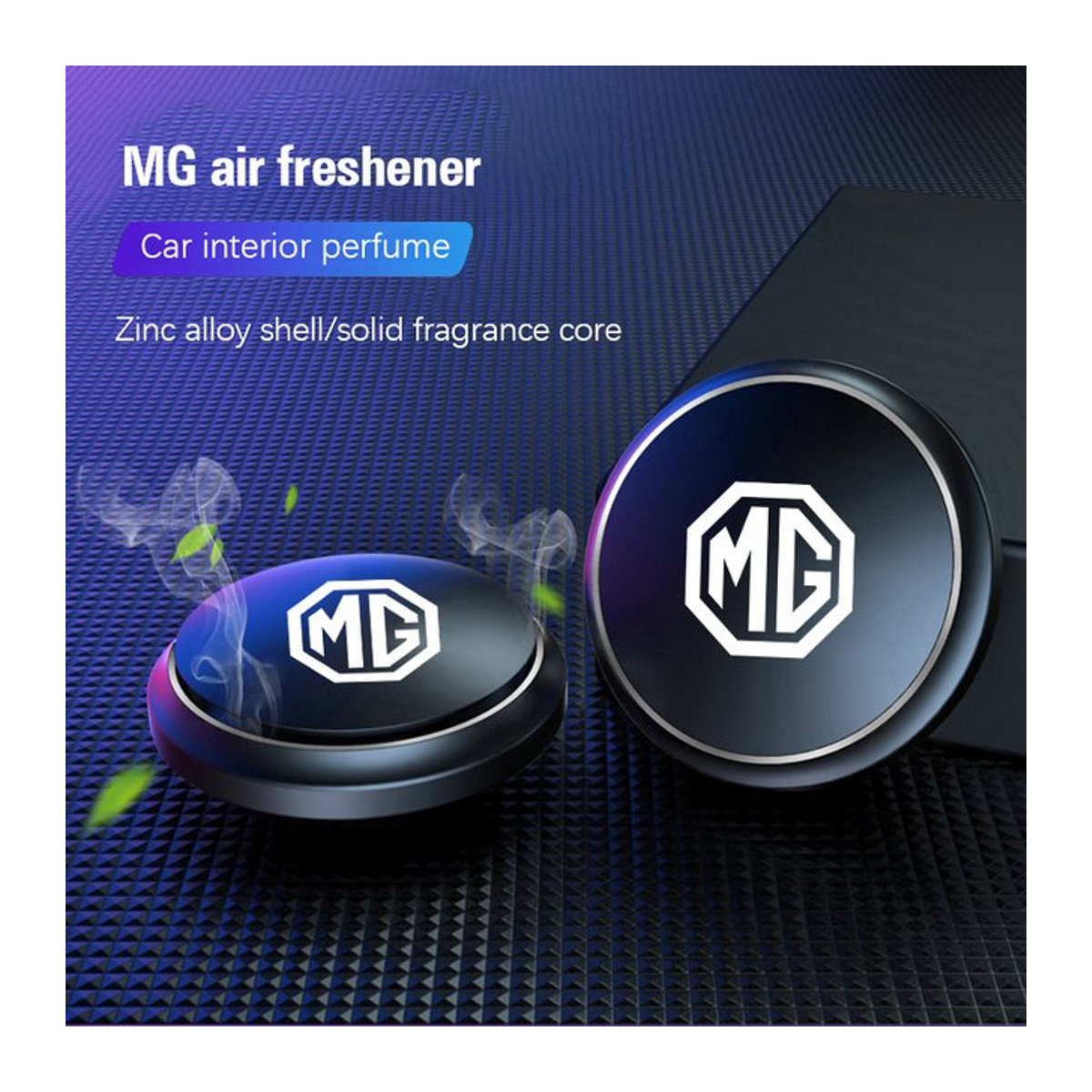 MG Auto Lufterfrischer aus Metall in Schwarz mit Marine Ocean Breeze Duft für MG 4 5 6 7 Cyberster ES5 MG5 ZS HS MARVEL-R - Bild 1