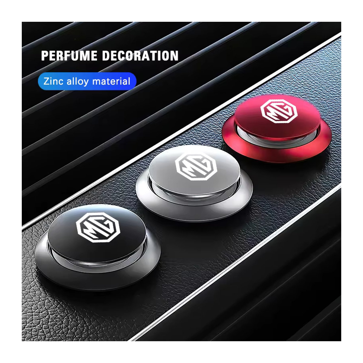 MG Auto Lufterfrischer aus Metall in Schwarz mit Marine Ocean Breeze Duft für MG 4 5 6 7 Cyberster ES5 MG5 ZS HS MARVEL-R - Bild 2