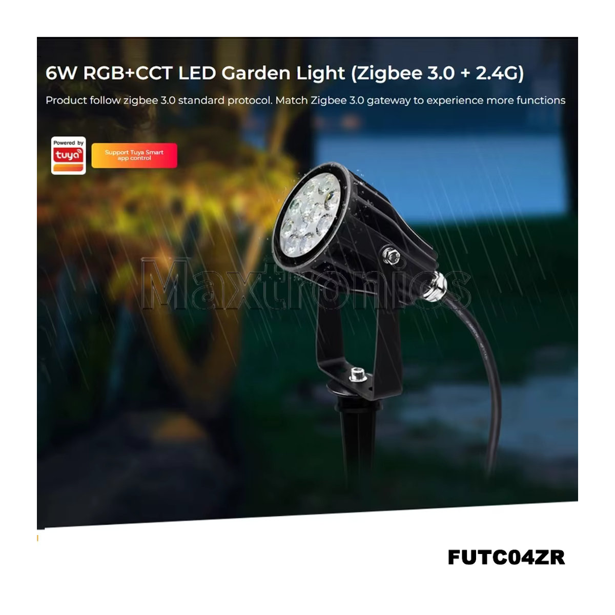 Miboxer Smart Garten Wegeleuchte RGB + CCT LED in Schwarz mit 6W Leistung und Zigbee 3.0 sowie 2,4 GHz RF Steuerung - Bild 2