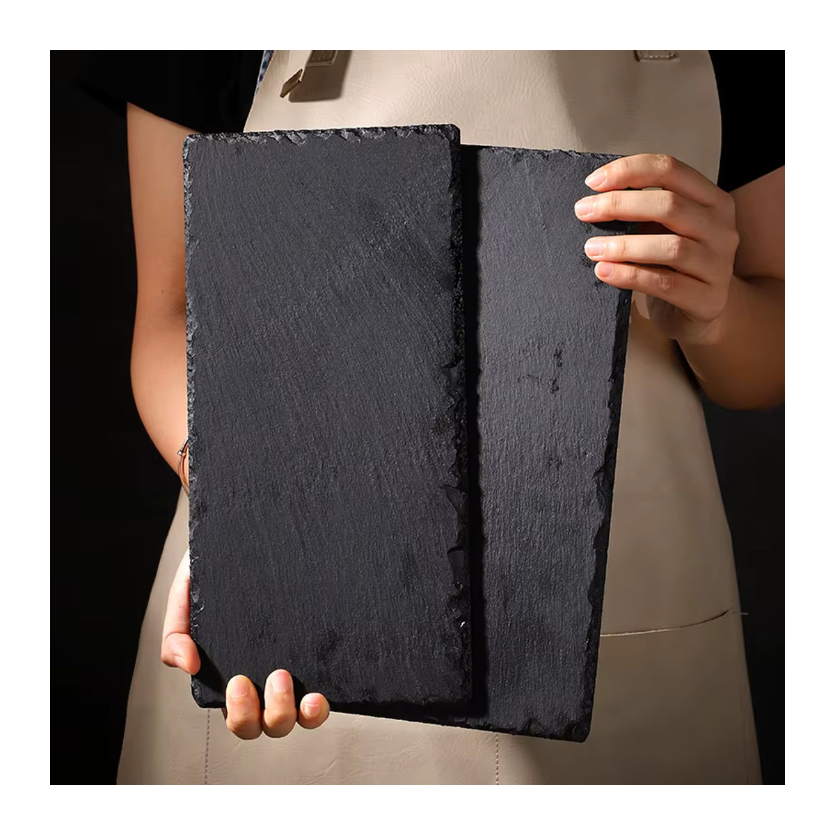 MICORSAX Dekorative Steinplatte in Schwarz für Food-Fotografie und Sushi-Präsentation im minimalistischen Stil - Bild 2