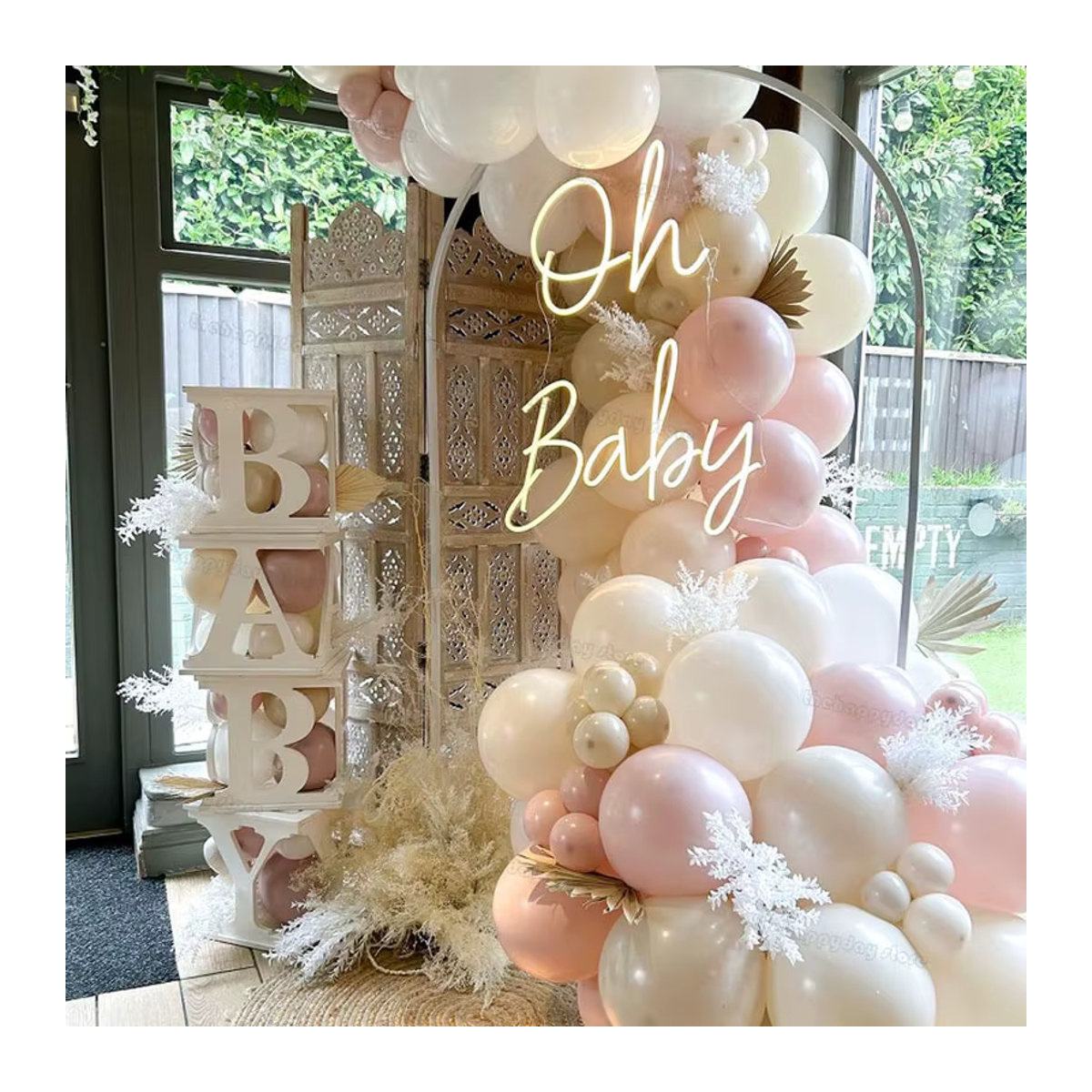 MicroPlush Alphabet Buchstaben Rahmen aus Kunststoff in Weiß zur DIY Ballonfüllung für Baby Shower und Geburtstagspartys - Bild 4