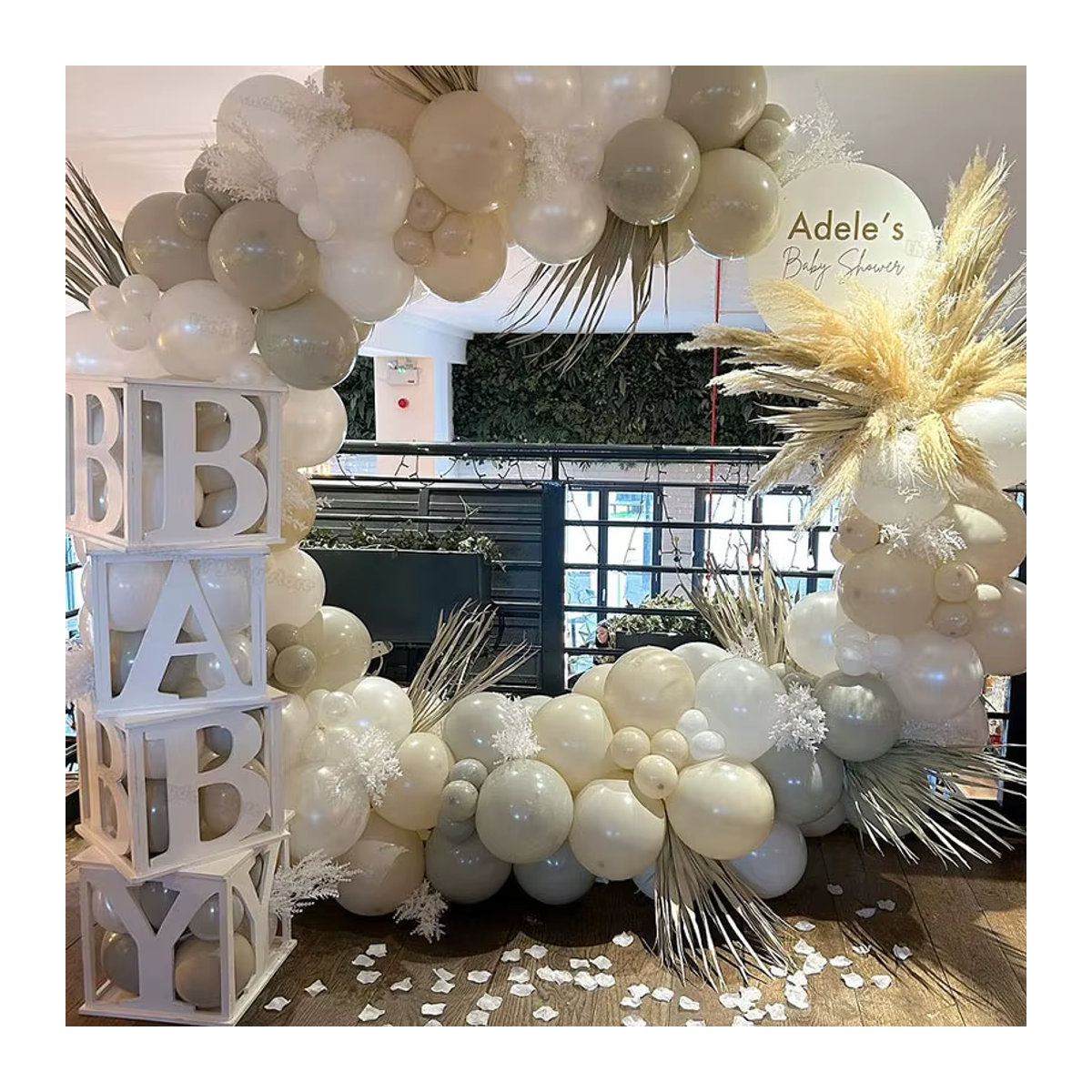 MicroPlush Alphabet Buchstaben Rahmen aus Kunststoff in Weiß zur DIY Ballonfüllung für Baby Shower und Geburtstagspartys - Bild 5