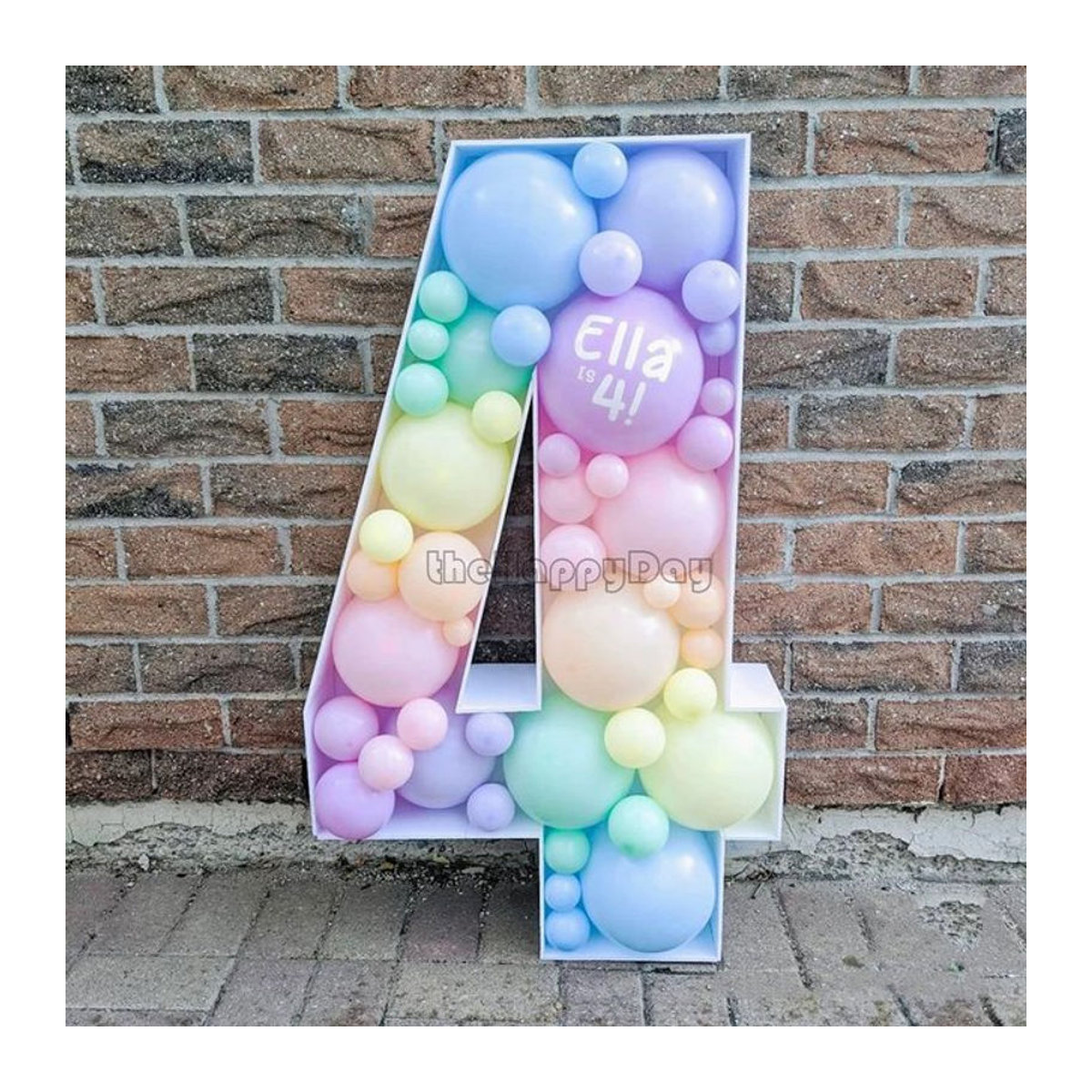 MicroPlush Ballon-Füllbox mit Zahlenrahmen für Geburtstag und Baby Shower, mehrfarbig, Höhe: 73 cm - Bild 1