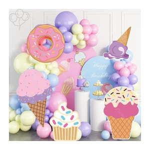MicroPlush Donut Display Board für Macarons, Kuchen und Eis als Partydeko für Geburtstag, Hochzeit oder Babyparty, rund, weiß und mehrfarbig, Durchmesser: 60