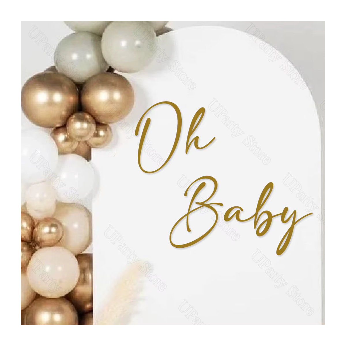 MicroPlush Oh Baby Aufkleber in Gold für deine Babyparty und Gender Reveal Dekoration - Bild 2
