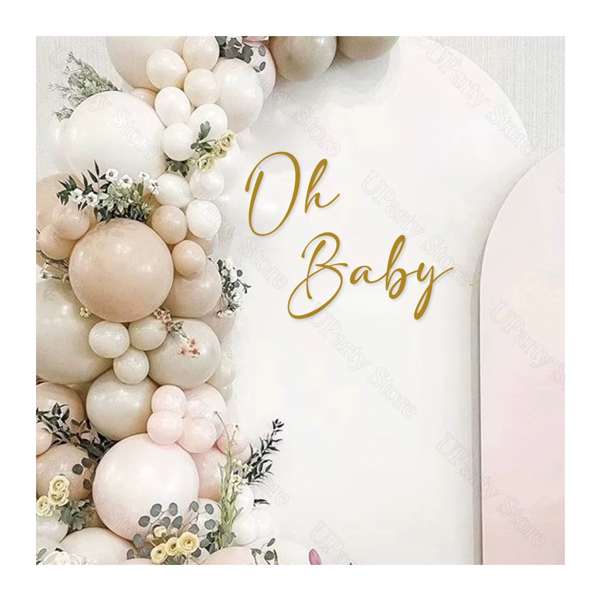 MicroPlush Oh Baby Aufkleber in Gold für deine Babyparty und Gender Reveal Dekoration - Bild 3