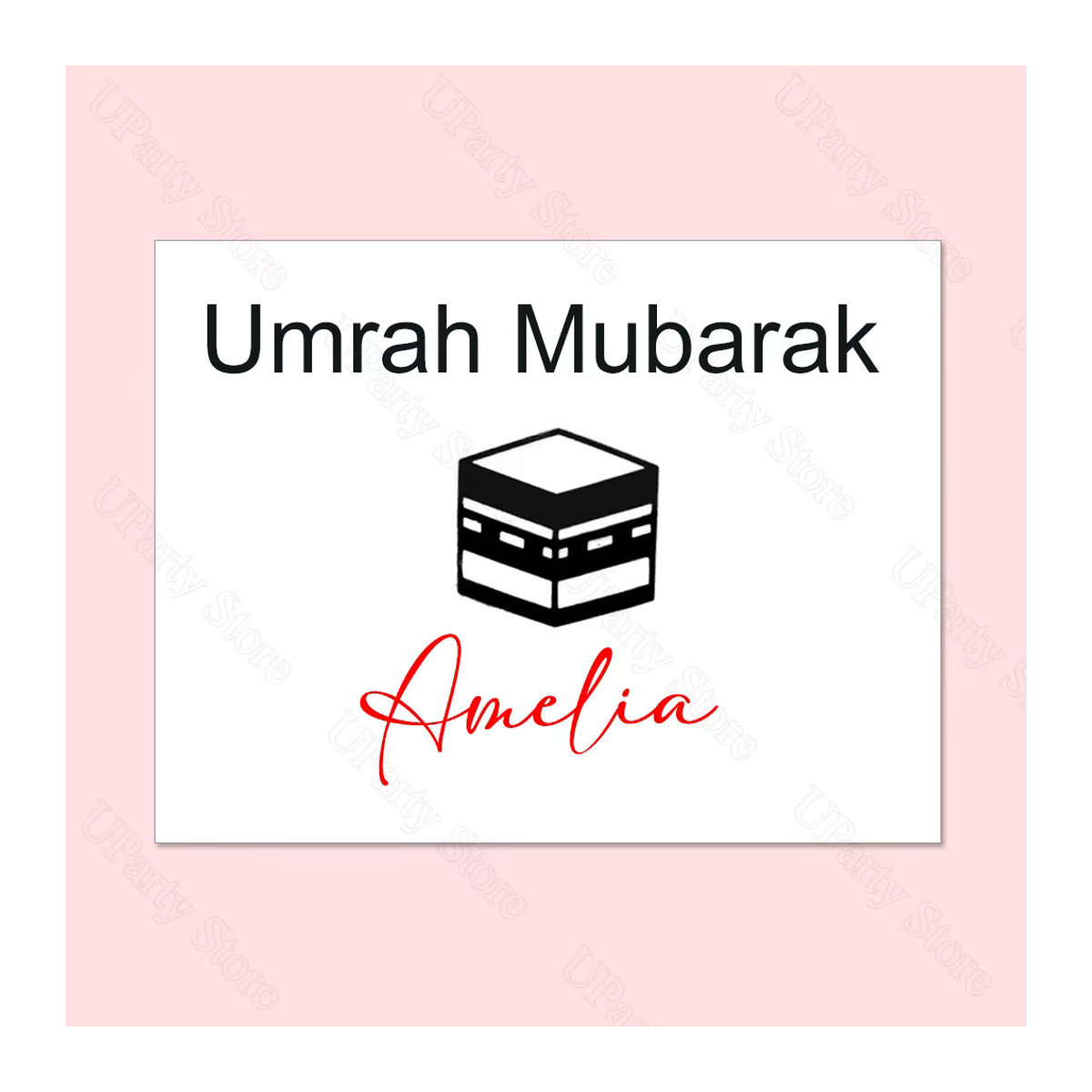 MicroPlush Umrah Mubarak Aufkleber für Blasenballons, transparente Eid Mubarak Dekoration für Hajj und Eid, rund und orientalisch im Papier-Design - Bild 2