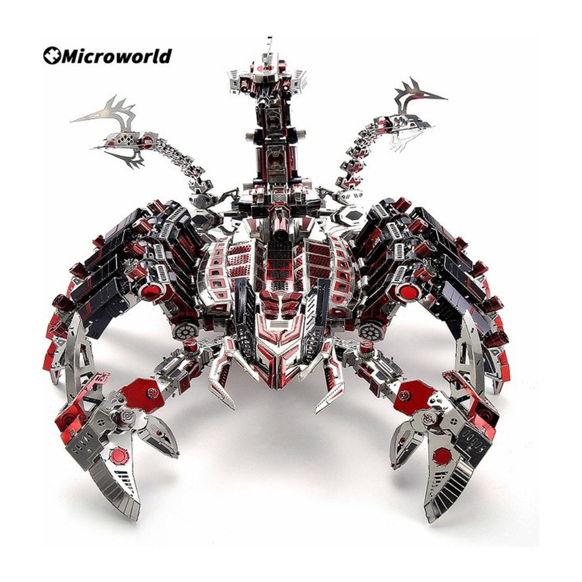 Microwereld 3D Metall Tier Puzzle Skorpion Modell Kit als DIY Desktop Dekoration in Rot und Grün - Bild 1