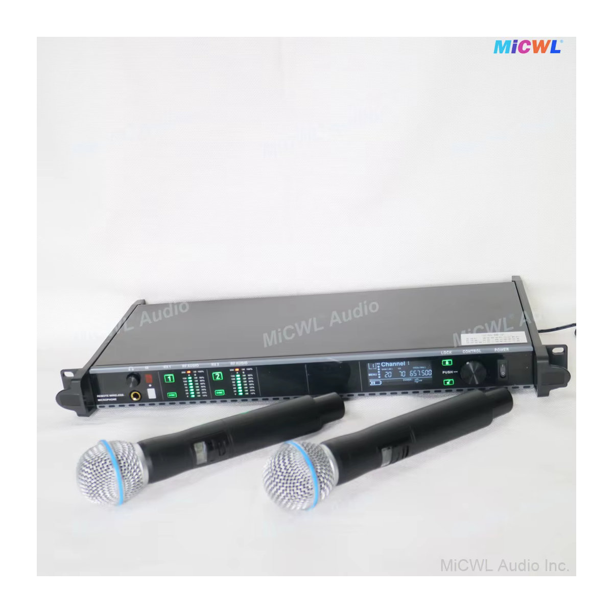 MiCWL Audio Sure Axint Beta58 Digitales drahtloses 2-Kanal Karaoke-Mikrofonsystem in Schwarz - Bild 5