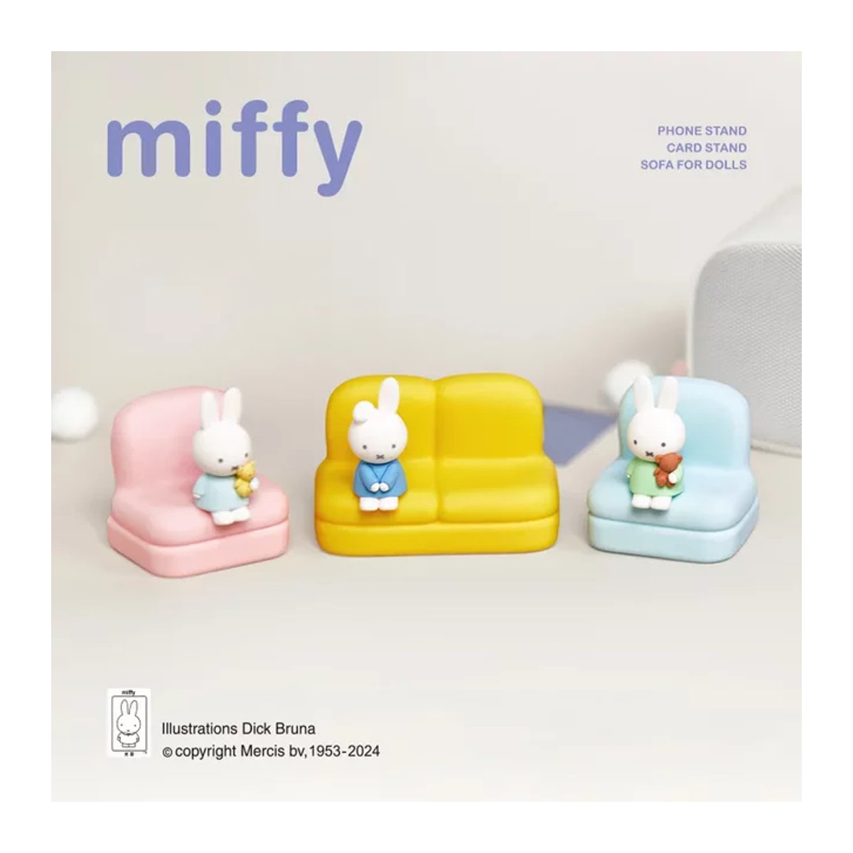 Miffy Cartoon Handy Ständer und Schreibtisch Dekoration aus Kunststoff, mehrfarbig - Bild 1