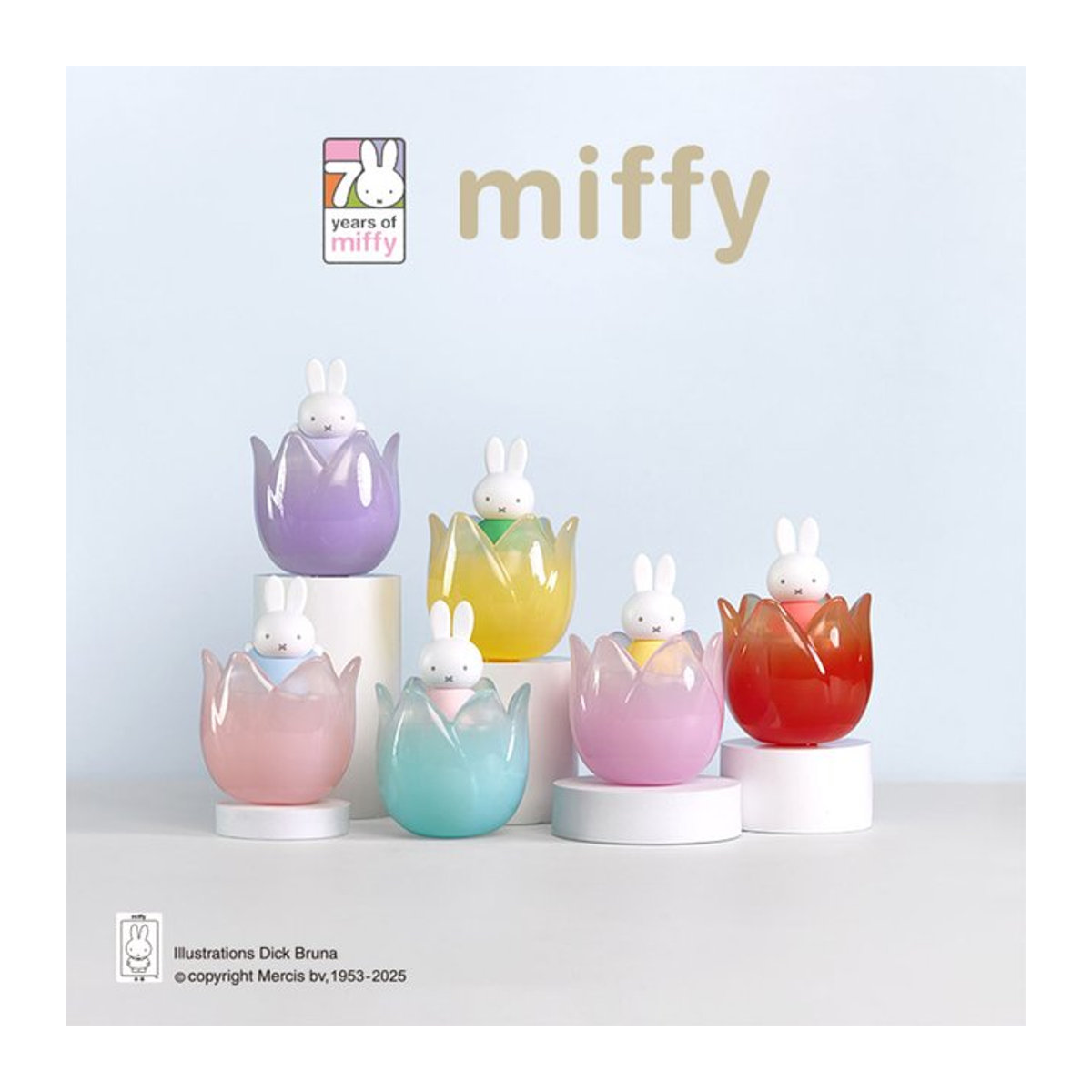 Miffy Tulip Serie Kawaii Dekorationsfigur aus Kunststoff, mehrfarbig - Bild 1
