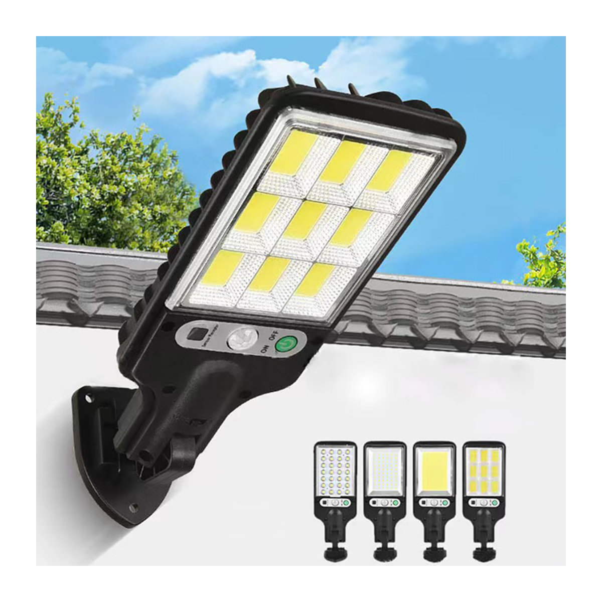 Miflame Solar LED Wandleuchte Schwarz mit 3 Modi und Bewegungssensor für Garten, Terrasse und Außenbereich - Bild 1