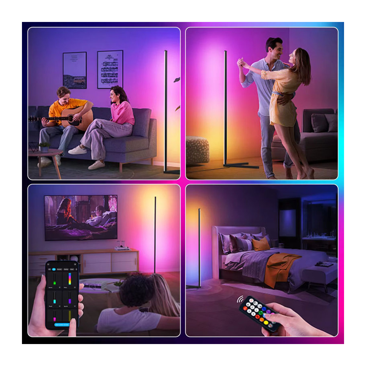 MIHEAL RGBW Bluetooth Stehleuchte im skandinavischen Design mit Stimmungslicht, Bunt, Höhe: 140 cm - Bild 5