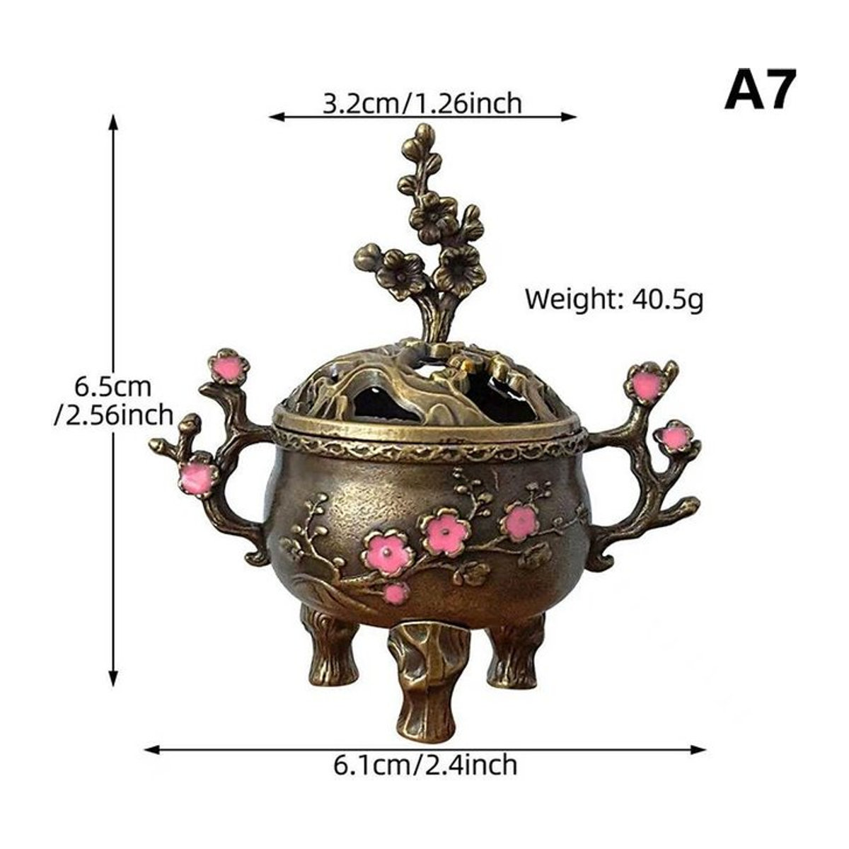 Mihout Räucherschale aus Metall in Braun mit Griff im orientalischen Design für Yoga und Meditation - Bild 1
