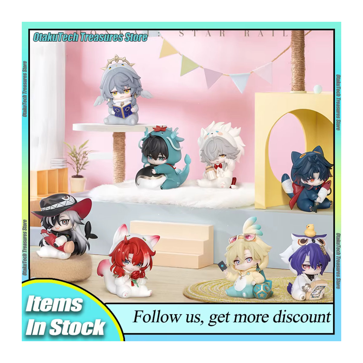 mihoyo Honkai Star Rail Boys Dormitory Series Q-Version Blind Box Sammelfiguren Dan Heng und Aventurin in Mehrfarbig - Bild 1