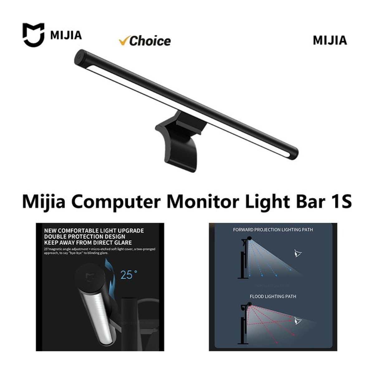 MIJIA Computer-Monitor-Lichtleiste 1S LED Bildschirm-Hängeleuchte mit Augenschutz in Schwarz - Bild 1