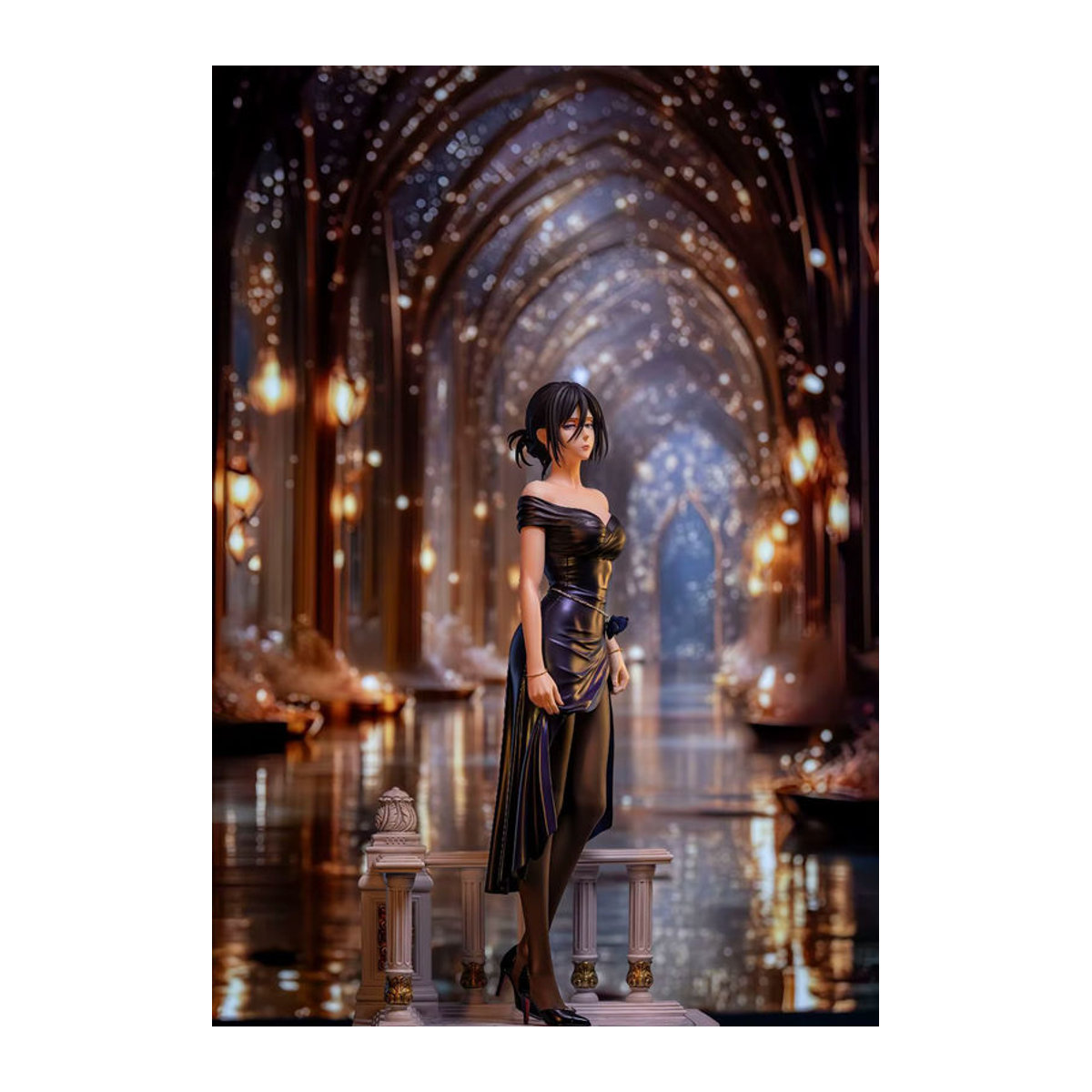 Mikasa Ackerman Anime Figur von Bandai, Attack On Titan PVC Statue in Schwarz, Höhe: 24 cm - Bild 4