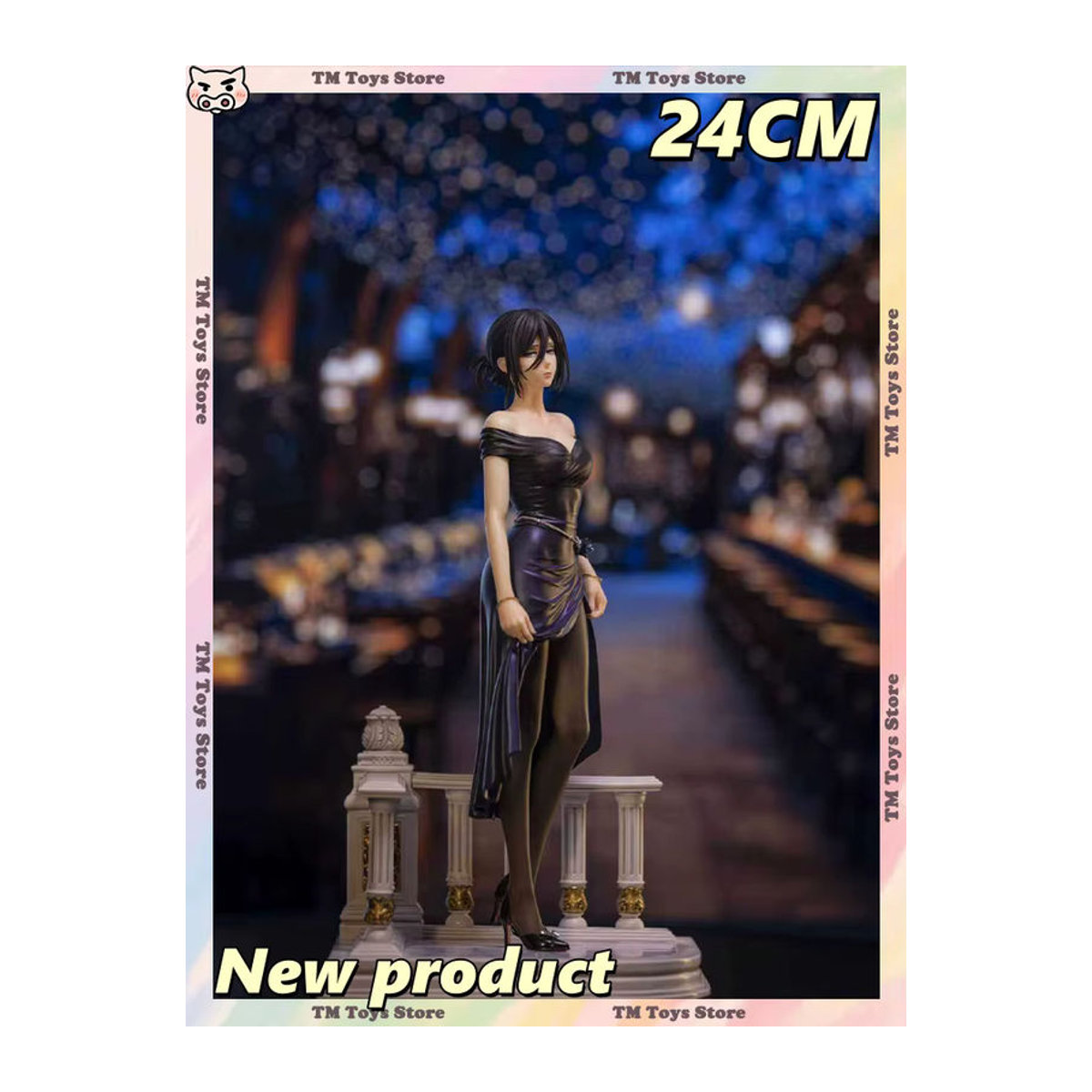 Mikasa Ackerman Anime Figur von Bandai, Attack On Titan PVC Statue in Schwarz, Höhe: 24 cm - Bild 7