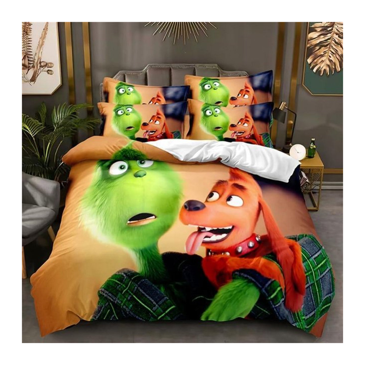 Mikrofaser Bettwäsche-Set von JMG Household Supplies mit 3D-Cartoon-Tiermotiv und Reißverschluss, mehrfarbig, B/H: 140 x 210 cm - Bild 1