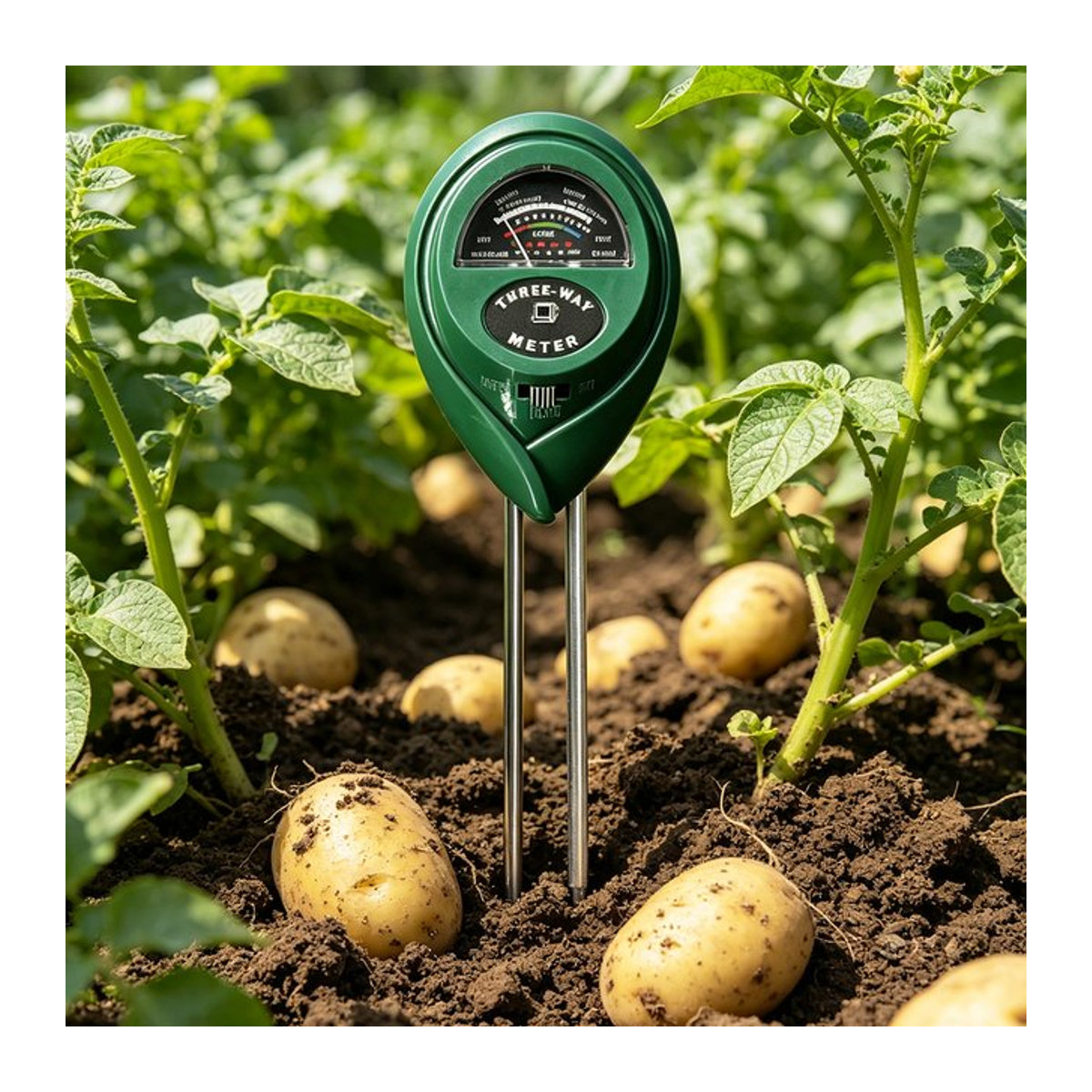 Milaike 3 in 1 Bodenmessgerät für Feuchtigkeit, pH-Wert und Sonnenlicht zur Messung von Bodenwerten für Garten und Pflanzen - Bild 1