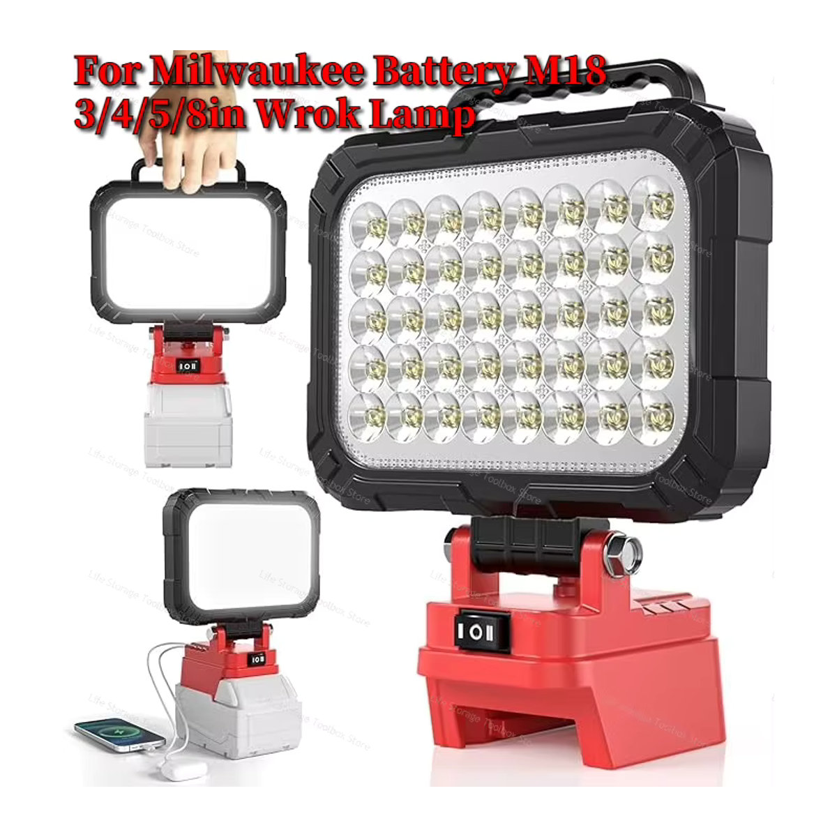 Milwaukee M18 LED Tragbarer Akku-Scheinwerfer für Outdoor und Arbeit - Bild 2
