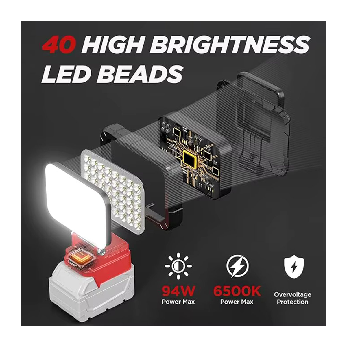 Milwaukee M18 LED Tragbarer Akku-Scheinwerfer für Outdoor und Arbeit - Bild 4