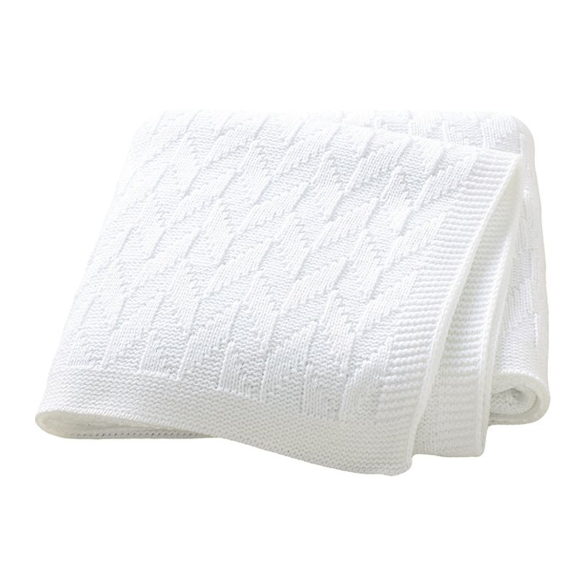 Mimixiong Baby-Strickdecke für Neugeborene und Kleinkinder, Weiß, B/T: 90 x 70 cm - Bild 1