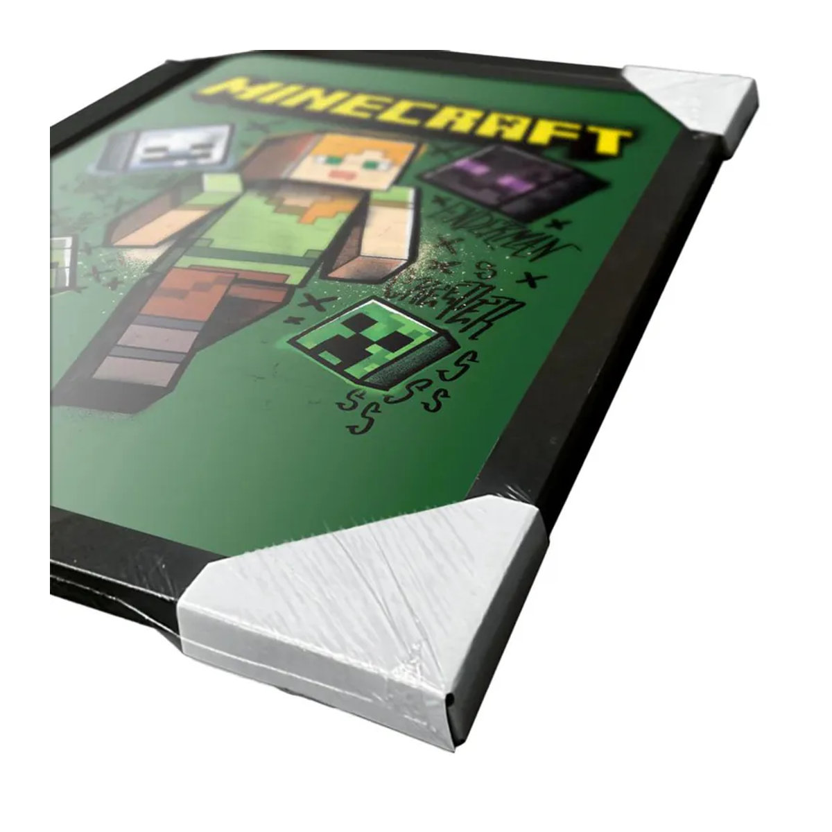 Minecraft Alex Gerahmtes Poster Porträt in Grün und Gelb B: 40 cm x H: 40 cm - Bild 2