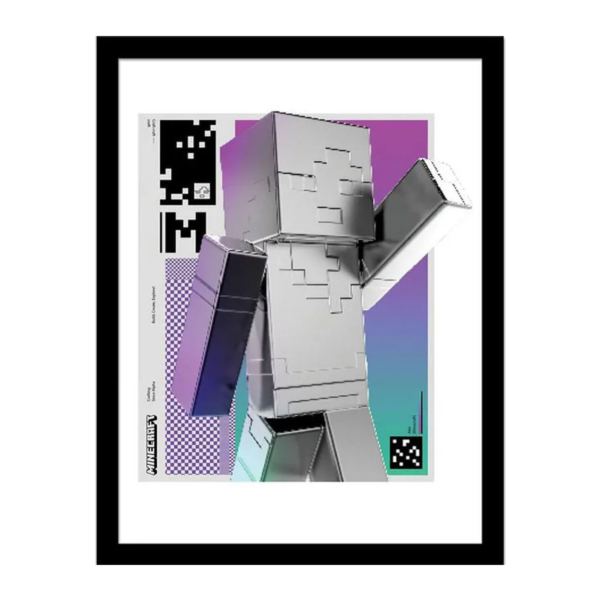 Minecraft Block Golf gerahmtes Poster in Querformat, mehrfarbig, Breite: 40 cm, Höhe: 40 cm - Bild 1