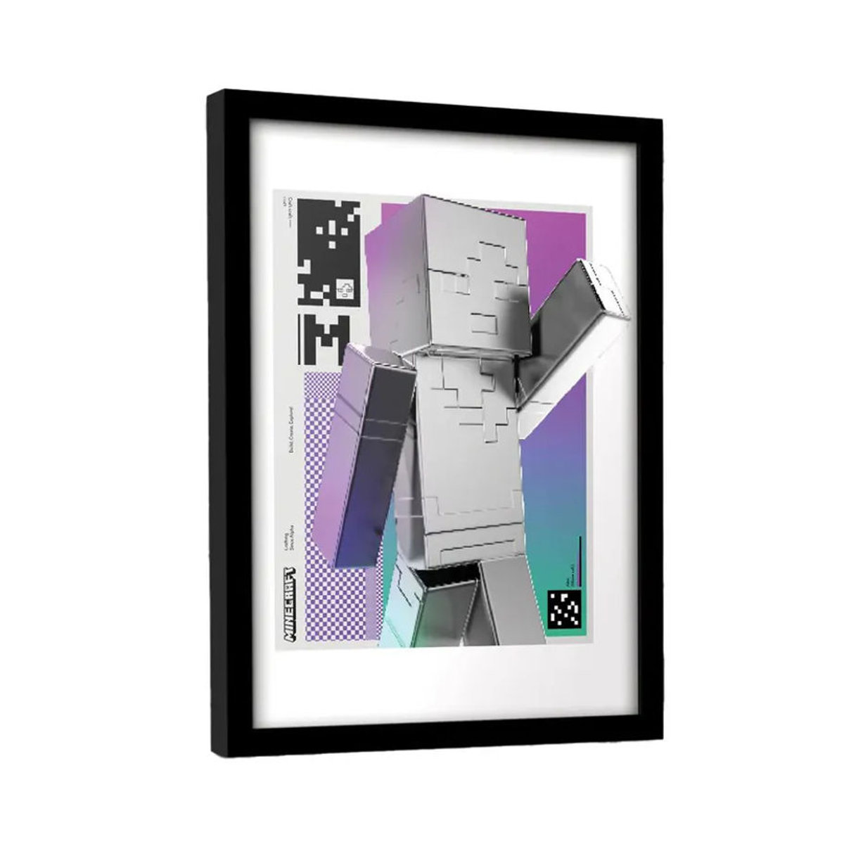 Minecraft Block Golf gerahmtes Poster in Querformat, mehrfarbig, Breite: 40 cm, Höhe: 40 cm - Bild 2