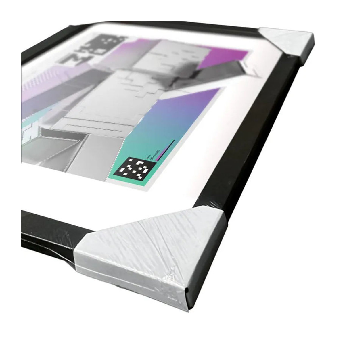 Minecraft Block Golf gerahmtes Poster in Querformat, mehrfarbig, Breite: 40 cm, Höhe: 40 cm - Bild 3