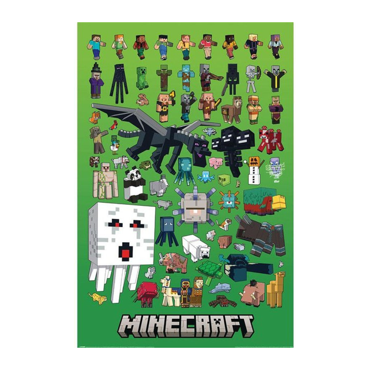 Minecraft Charakter Montage-Poster aus Papier, mehrfarbig, Breite: 91,5 cm - Bild 1
