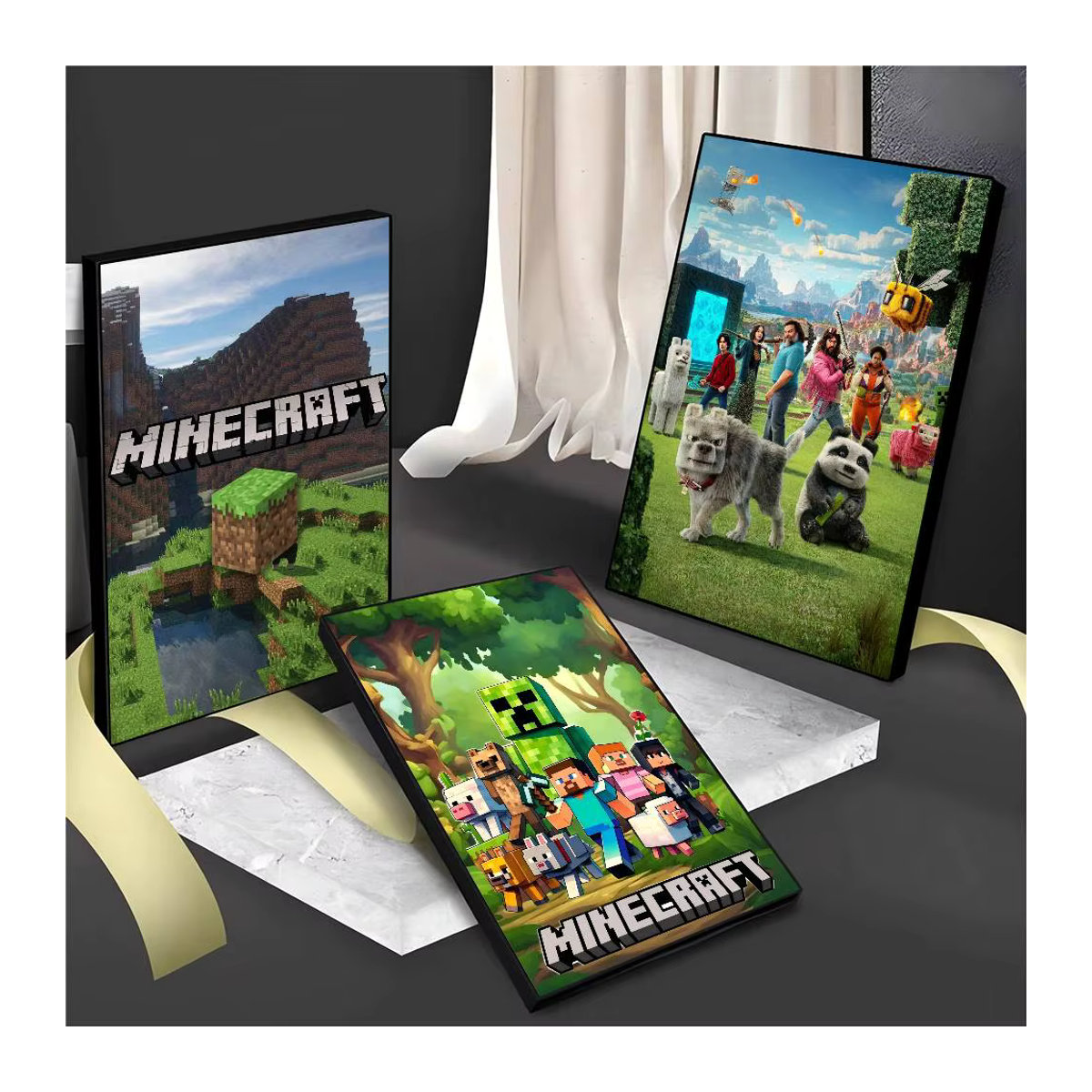 Minecraft Selbstklebendes Wandposter in HD-Qualität, Mehrfarbiges Rechteckiges Papier-Poster für Kinder und Heimdekoration - Bild 2
