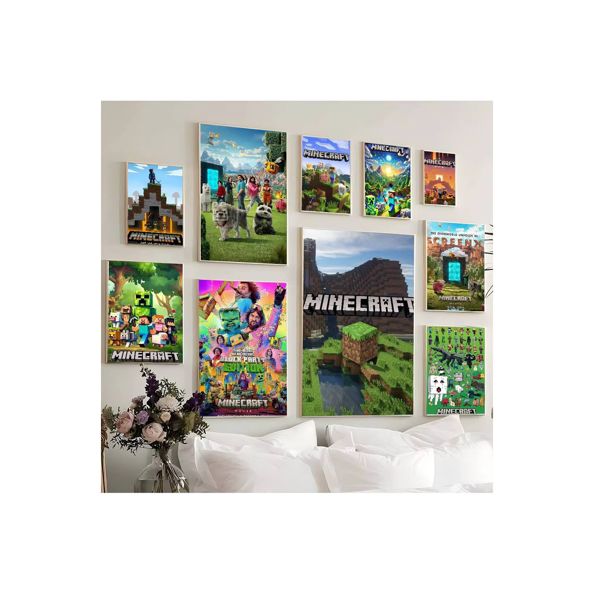 Minecraft Selbstklebendes Wandposter in HD-Qualität, Mehrfarbiges Rechteckiges Papier-Poster für Kinder und Heimdekoration - Bild 7