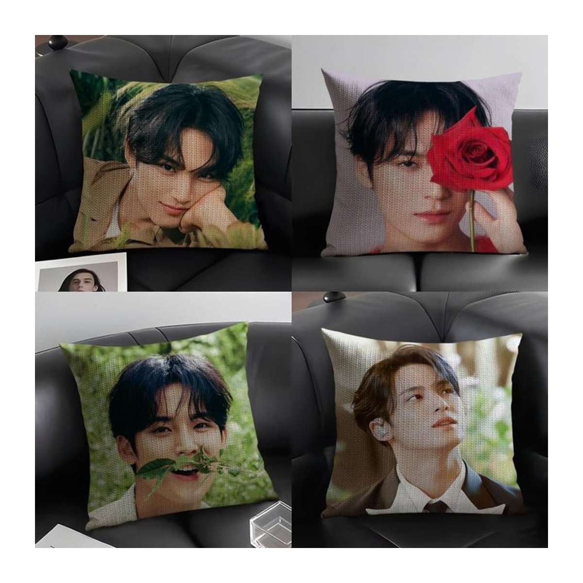 Mingyu Kissenbezug mit Muster in Schwarz und Mehrfarbig für dein Wohnzimmer-Sofa und Schlafzimmer - Bild 1